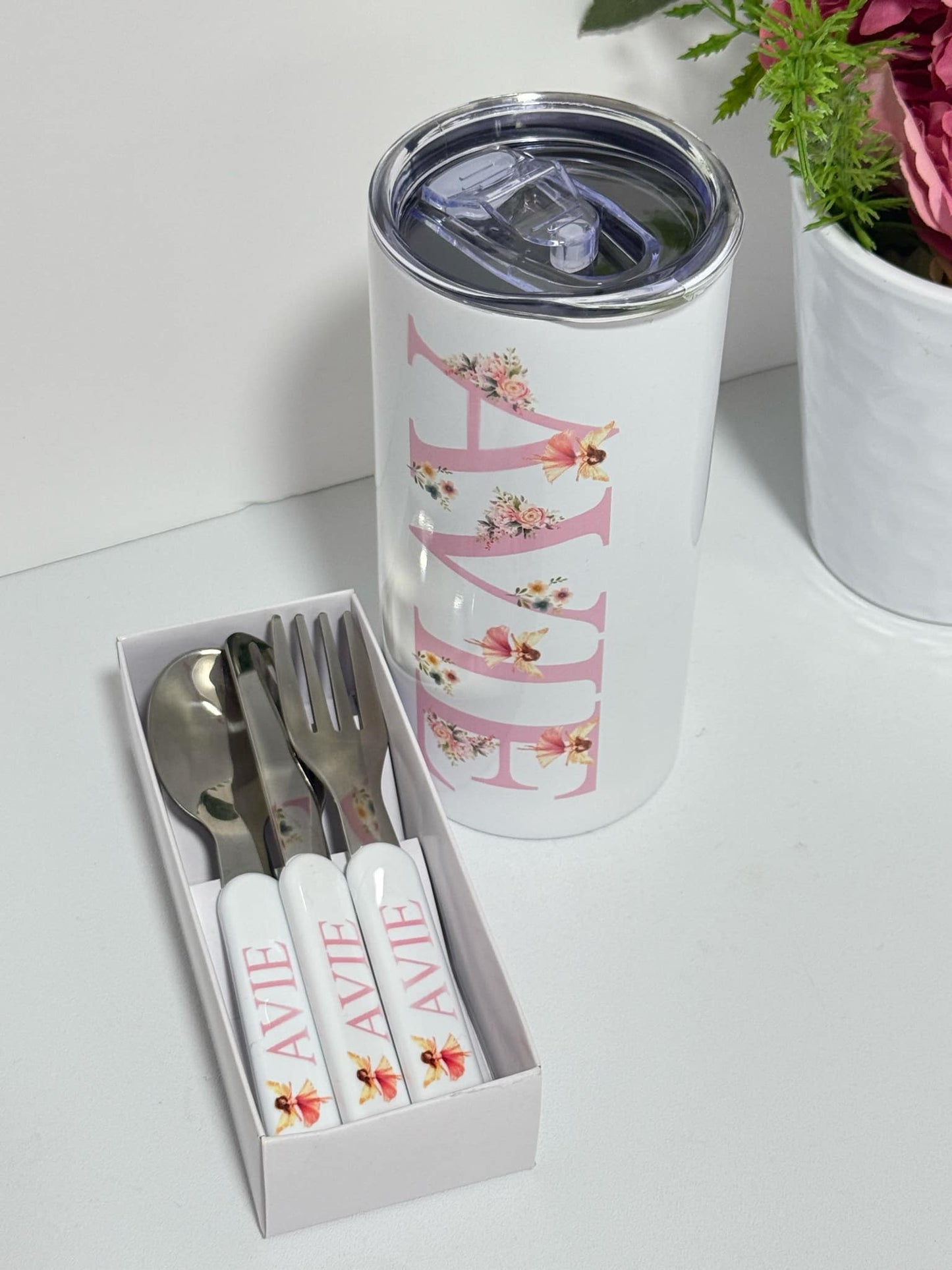 Children’s cutlery and tumbler set